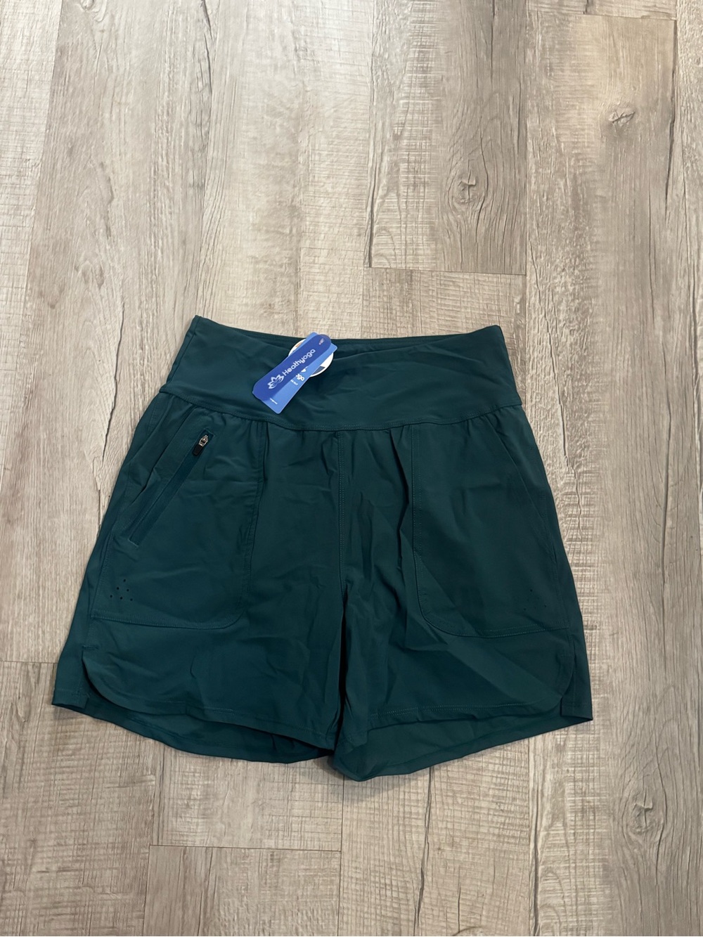 High-Rise Athletic Shorts in Deep Teal – Performance Fit